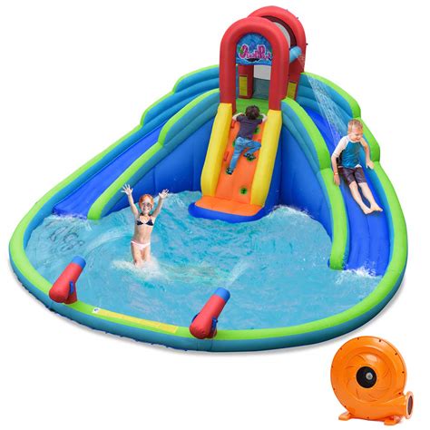 Buy Bountech Inflatable Water Slide Giant Water Park Double Long Water Slides Wsplash Pool