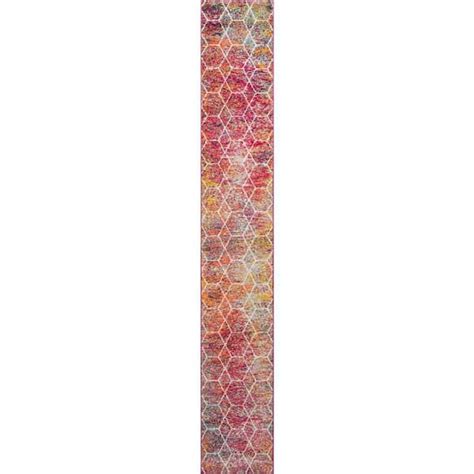 Unique Loom Trellis Frieze Geometric Multi 2 Ft X 13 Ft 1 In Area