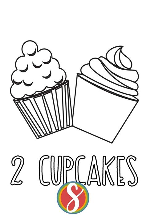 Free Cupcake Coloring Pages — Stevie Doodles