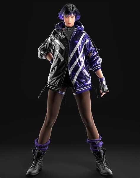 Reina Tekken Namco Tekken Tekken 8 Official Art 1girl 3d Gradient Hair Hood Hooded