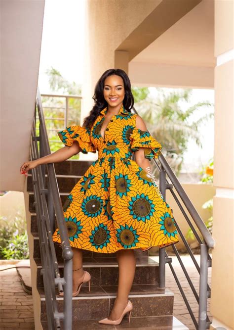 African Clothing For Women African Prints Dress For Prom Ankara Cold Shoulder Dress African