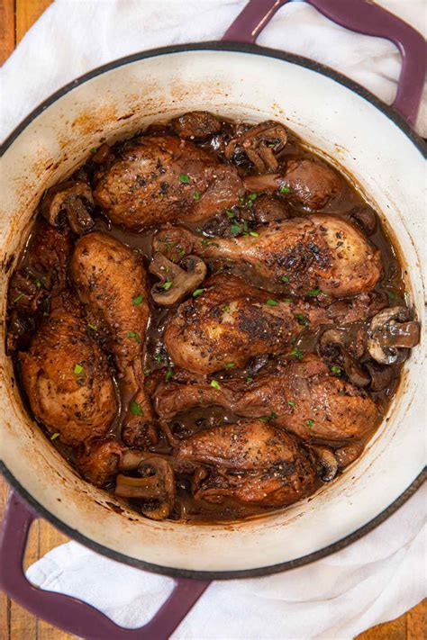 Red Wine Braised Chicken With Mushrooms Recipe Great Journey