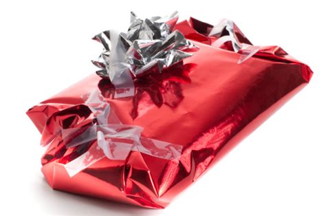 Badly Wrapped Messy Christmas Present Stock Photo Download Image Now