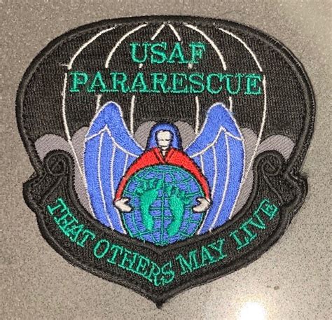 The Usaf Rescue Collection Usaf Pararescue Crest Black Version Patch