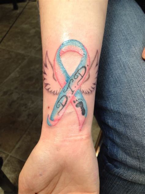 Premature Baby Awareness Ribbon Tattoo. Resembles my son who was born