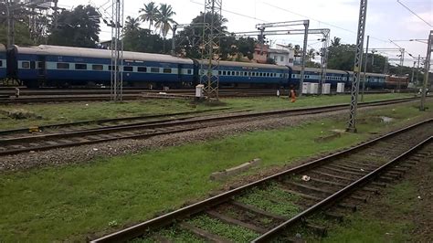 When it was near pettah statin around three kilometres away, the engine, an unreserved coach and an ac coach moved forward while the rest of the coaches separated from the train. Kollam memu and Netravati Express departing Ernakulam ...