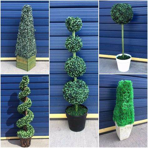 Realistic Large Potted Topiary Tree Indoor Outdoor