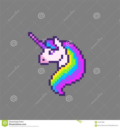 Pixel Art Cute Unicorn Stock Vector Illustration Of 8bit