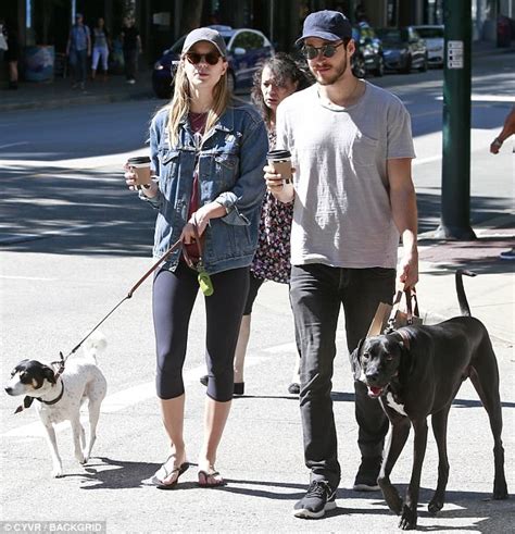 Melissa Benoist And Chris Wood Take Their Dogs For A Walk Daily Mail