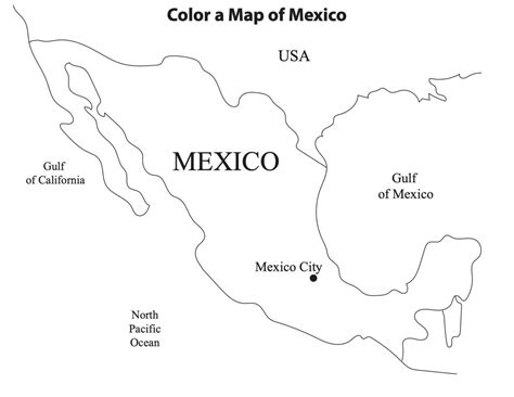Mapa de México gratis para estudiantes para colorear imprimir e dibujar ColoringOnly Com