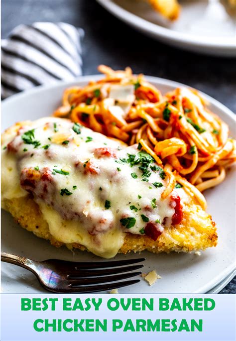 Easy baked chicken parmesan recipe. BEST EASY OVEN BAKED CHICKEN PARMESAN