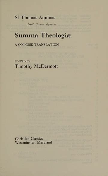 Summa Theologiae A Concise Translation Thomas Aquinas Saint 1225 1274 Free Download