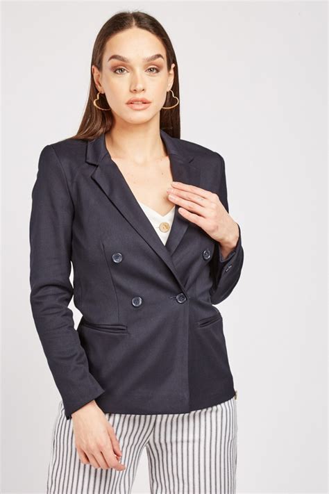 Double Breasted Navy Blazer Just