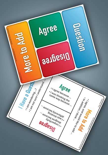 Agreedisagree Cards Class Set For 30 Students Instructional