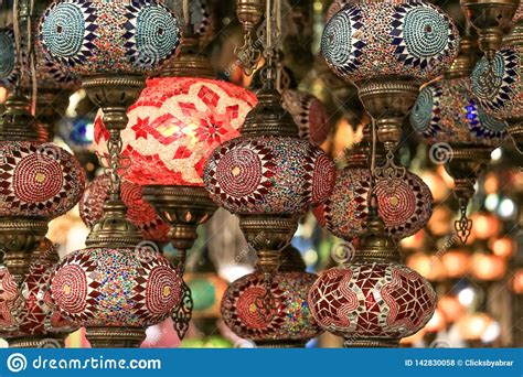 Traditional Bright Decorative Hanging Turkish Lamps And Colourful