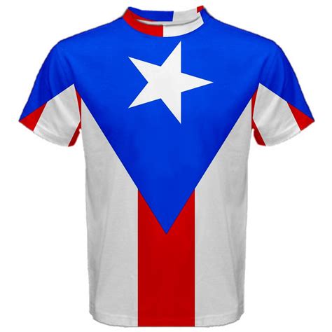New Puerto Rico Flag Sublimated Mens Sport Full Print Etsy Mesh T Shirt Men Black Tee Men
