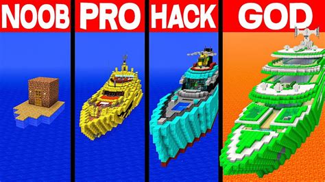Minecraft Noob Vs Pro Vs Hacker Vs God Modern Yacht Cruise In
