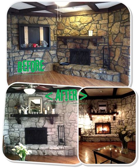 Mrs Frog Prince 1970s Stone Fireplace Makeover