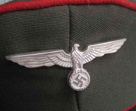 Heer Metal Cap Eagle Worn On German Ww2 Visor Caps