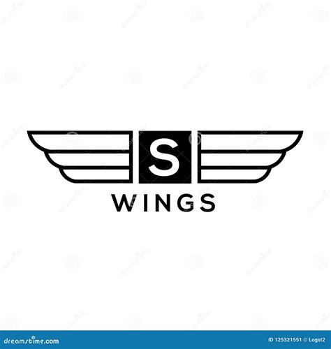 Wings Vector Logo Wings Emblem Letter S Stock Vector Illustration