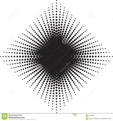 Halftone Radial Pattern Background Vector Dots Texture Retro A Stock