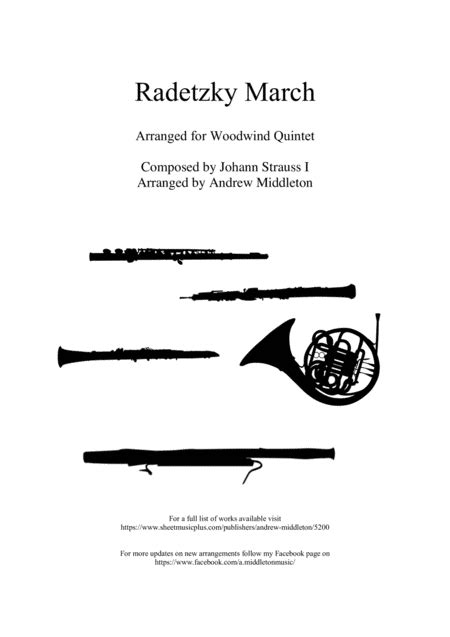 Radetzky March Arranged For Woodwind Quintet Sheet Music Johann