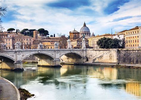 Vatican Dome Tiber River Ponte Bridge Rome Italy Stock Image Image Of