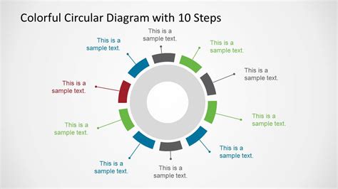 10 Step Colorful Circular Diagram For Powerpoint Slidemodel 4a3