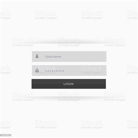 Clean Minimal Login Form Template User Interface Design Stock