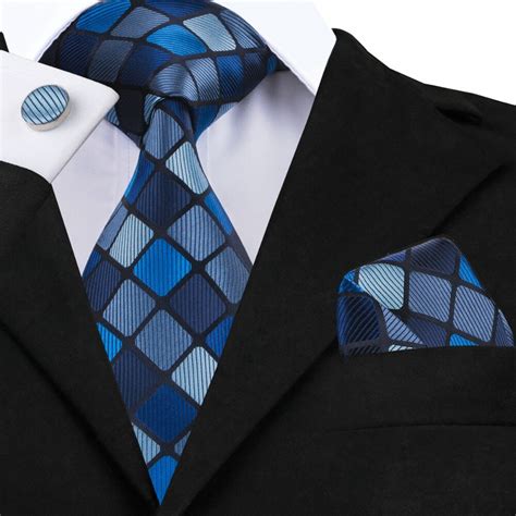 Aliexpress Com Buy SN 1149 Dark Blue Navy Blue Plaid Tie Hanky