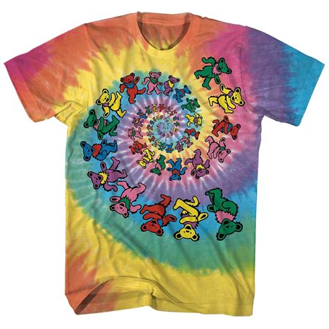 Grateful Dead T Shirt Dancing Bears Spiral Tie Dye Grateful Dead T Shirt