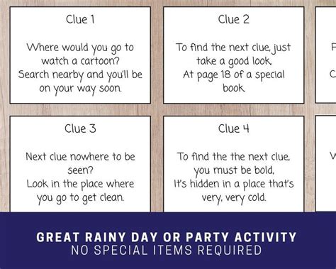 At Home Scavenger Hunt With Rhyming Clues Printable Indoor Scavenger