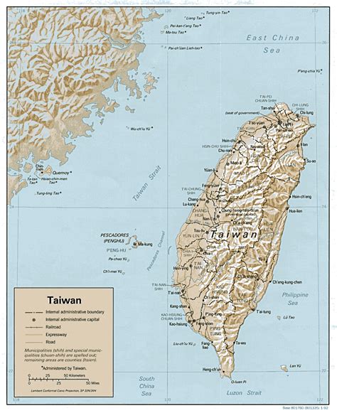 Detailed clear large political map of taiwan showing names of capital city, towns, states, provinces taiwan is a nation that is situated in the east of asia and it is sandwiched between he east china. Taiwan Maps - Perry-Castañeda Map Collection - UT Library ...