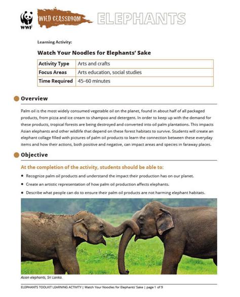 Teaching Tools About Elephants Educators Toolkits Wwf