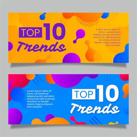 Free Vector Top Ten Rating Banners Pack
