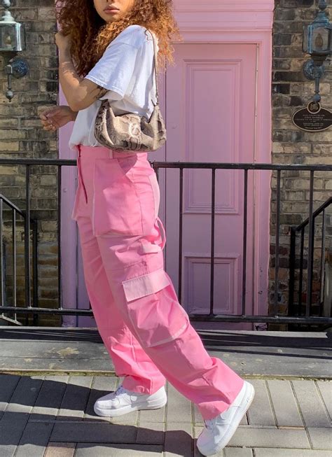Pin By Imani On Wear Pink Cargo Pants Pink Pants Outfit Pink Cargo