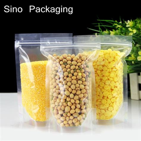 Ziplock Stand Up Spice Powder Packaging Pouch Clear Bag Free Shipping