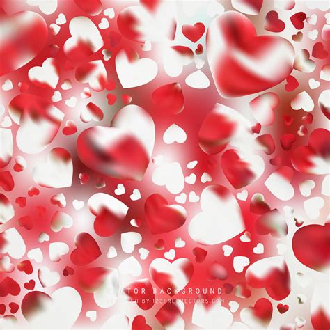 Free Download Abstract Red White Heart Background Vector Illustration