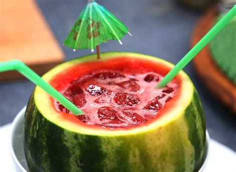 These watermelon drinks will keep you cool on a hot, sunny day. Soju Watermelon Cocktail (Subak soju) recipe - Maangchi.com