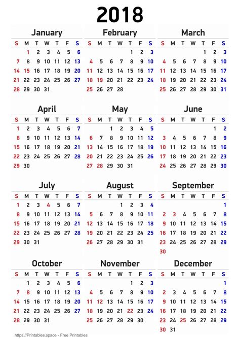 Printable Calendars 2018 Usa Free Printables