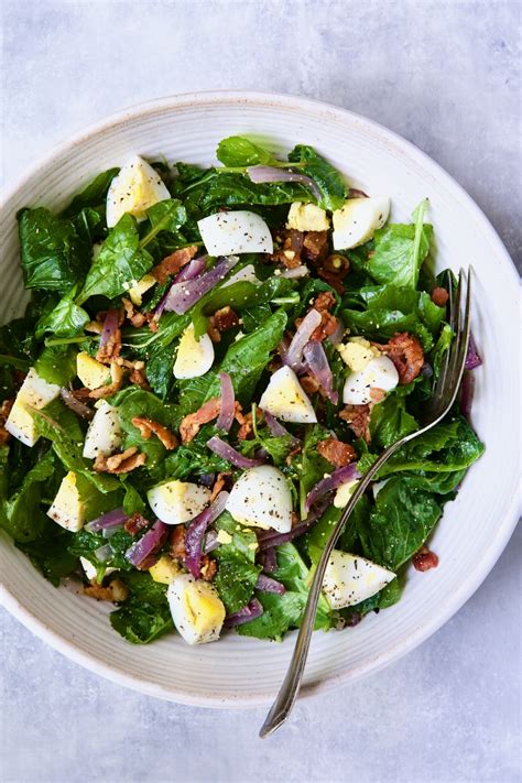 Radish Greens Salad With Hot Bacon Dressing From A Chefs Kitchen