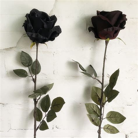 best large black rose single branch silk artificial flowers long stem australia roses fake