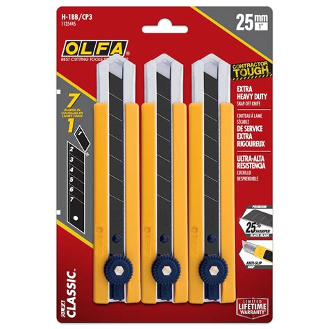 Olfa 25mm Snap Off Utility Knife 3 Pack The Home Depot Canada