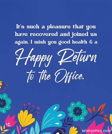Welcome Back To Work Messages Best Quotationswishes Greetings For
