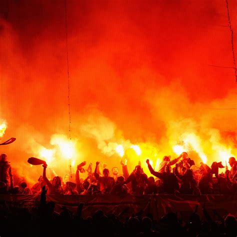 Galatasaray Stadium Fans Video Galatasaray Supporters Let Off Flares