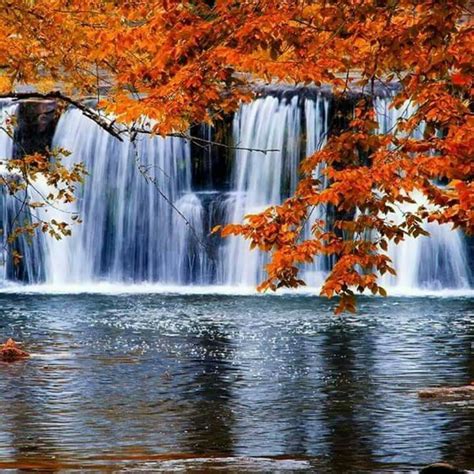 Beautiful Autumn Waterfalls Waterfall Autumn Scenery