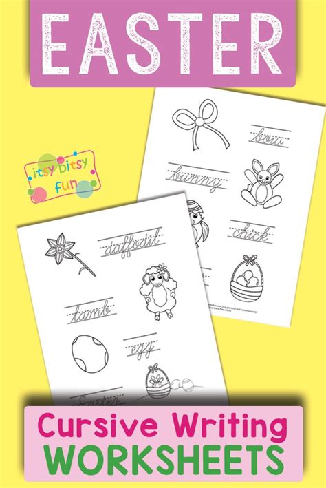 Leaf book cover and writing practice pin89facebooktweet a book cover and writing practice page to use together or by themselves. Easter Cursive Writing Worksheets | Easter Crafts and Activities | Cursive writing worksheets ...