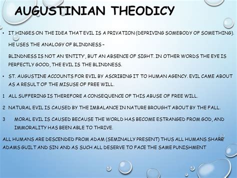 The Problem Of Evil Solutions Theodicies Augustinian Theodicy St