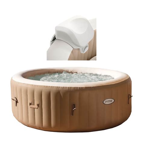 Intex 28403e Pure Spa 4 Person Inflatable Heated Hot Tub With Soft Foam Headrest