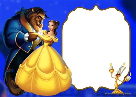 Free Beauty And The Beast Invitation Templates